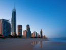 qld gold coast beach at dusk